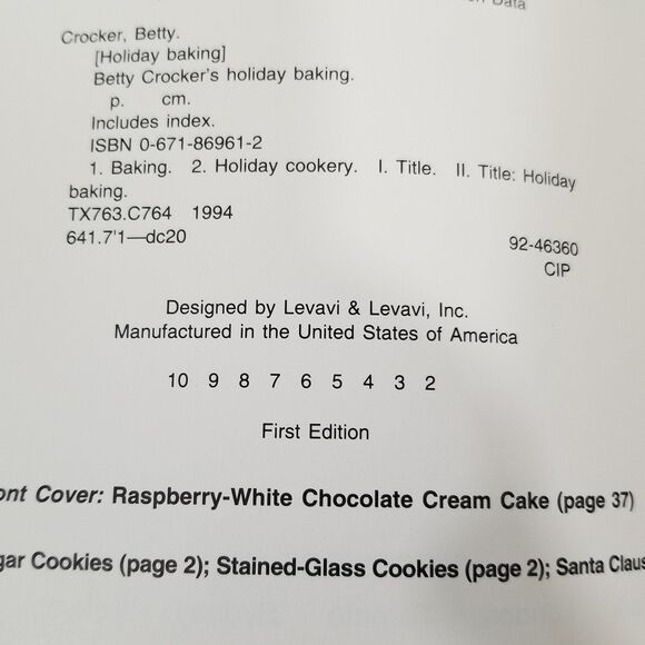 betty crocker holiday baking cookbook first edition 1993 paperback - Picture 10 of 11
